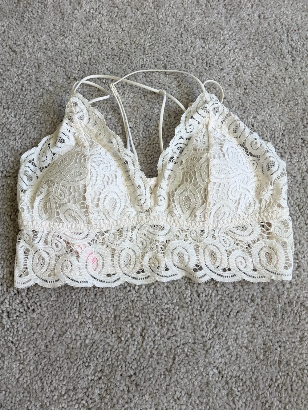 VS PINK White Lace Bralette size large.